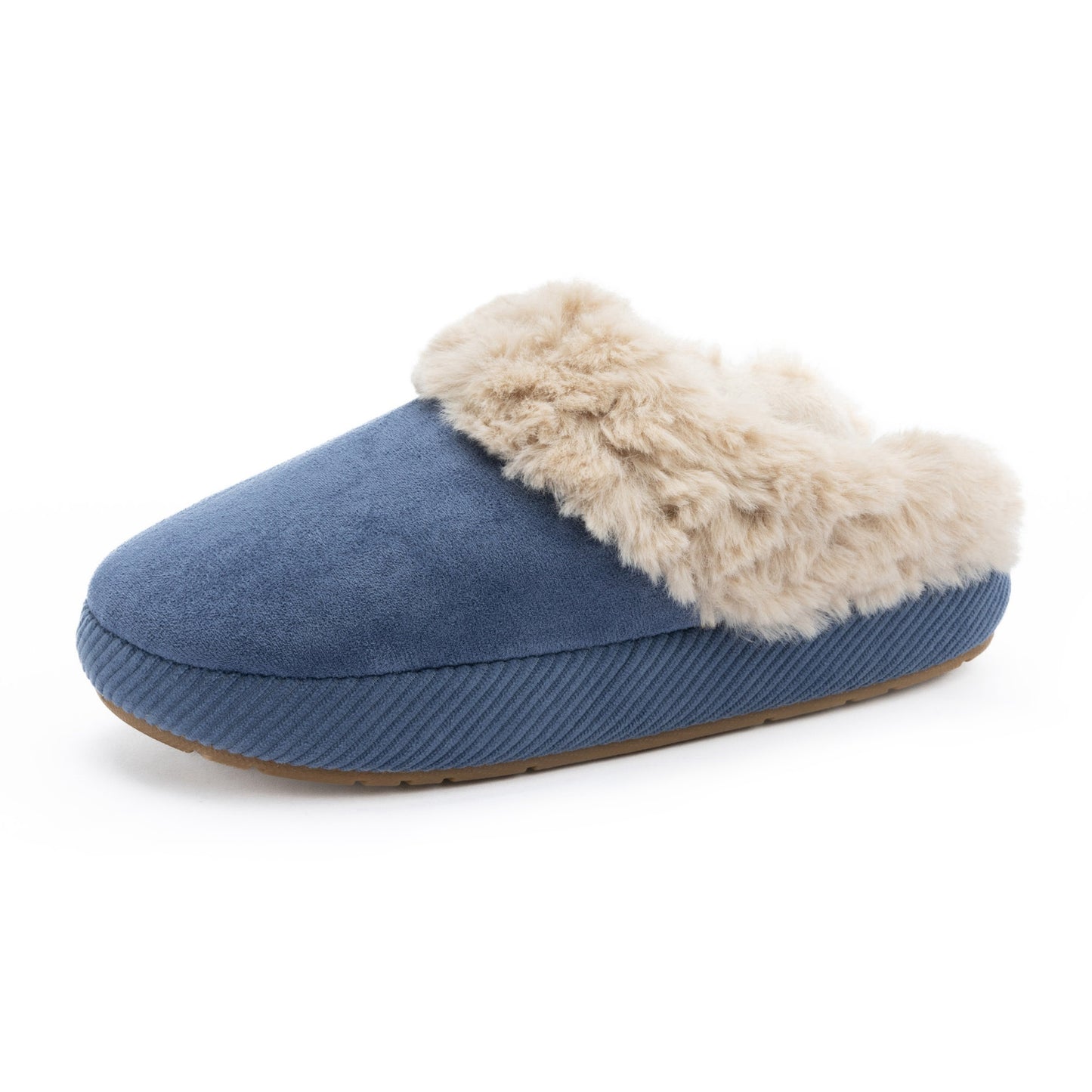 Chantomoo Slippers for Women and Men Memory Foam Slippers House Shoes Faux Suede Upper Rubber Sole Faux Fur Lining Warm Comfy Indoor Fuzzy Slippers