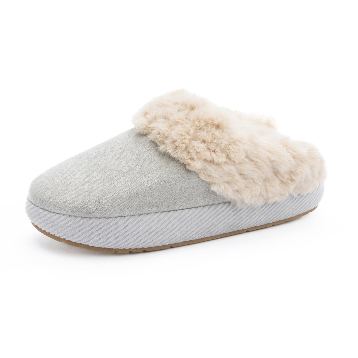 Chantomoo Slippers for Women and Men Memory Foam Slippers House Shoes Faux Suede Upper Rubber Sole Faux Fur Lining Warm Comfy Indoor Fuzzy Slippers