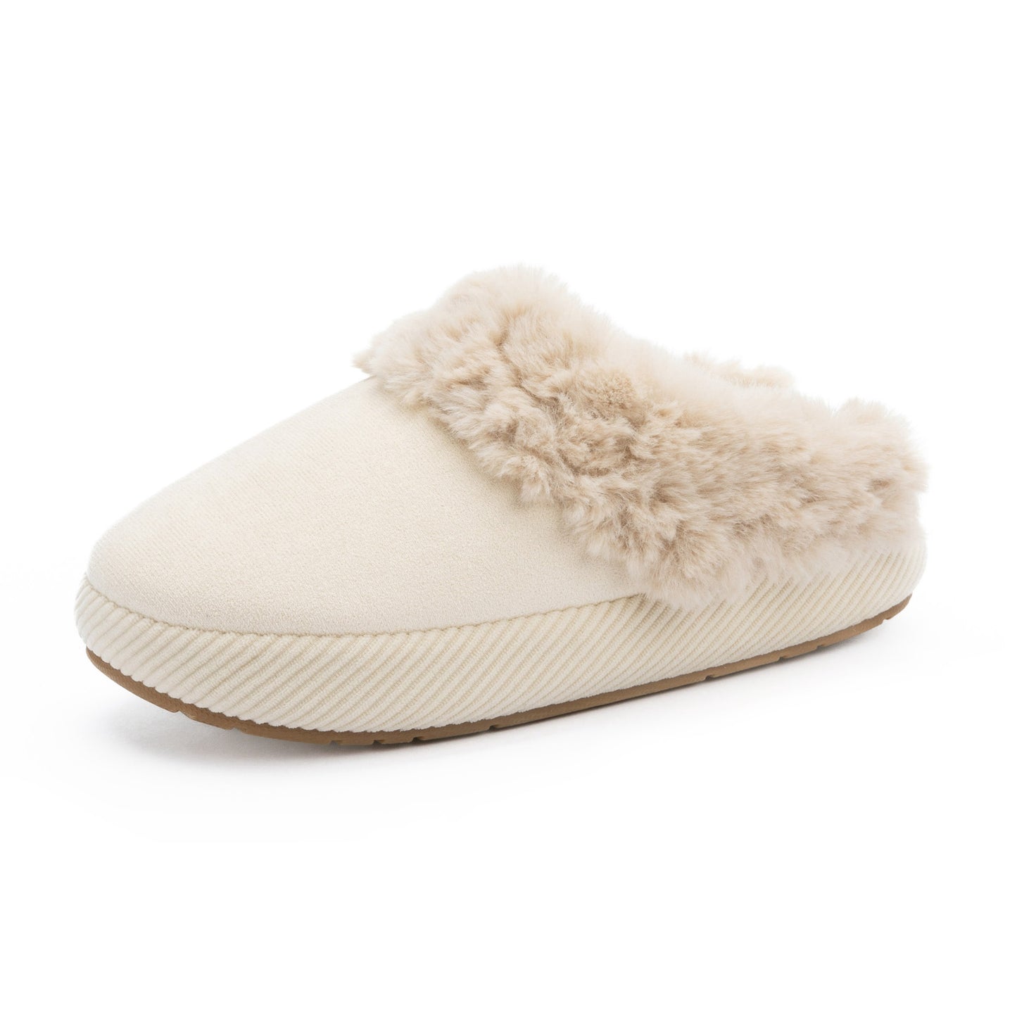 Chantomoo Slippers for Women and Men Memory Foam Slippers House Shoes Faux Suede Upper Rubber Sole Faux Fur Lining Warm Comfy Indoor Fuzzy Slippers