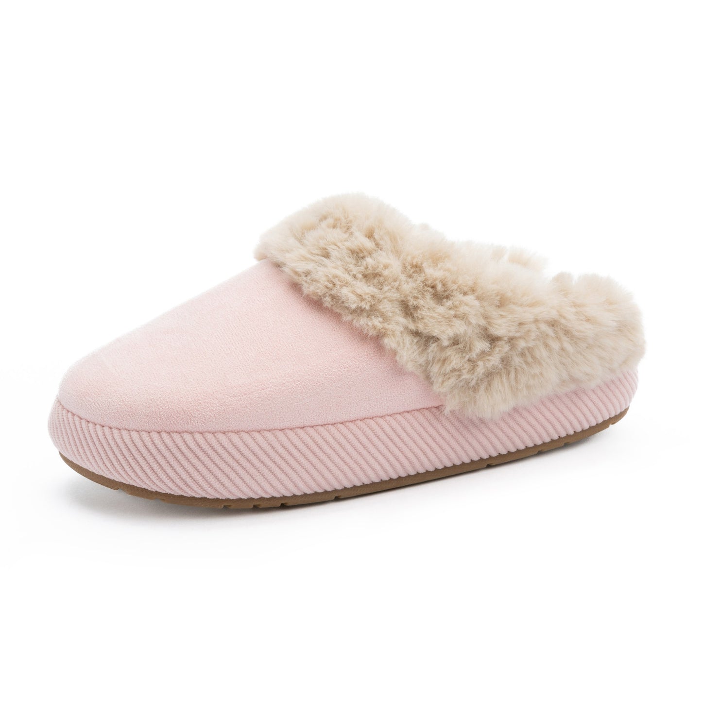 Chantomoo Slippers for Women and Men Memory Foam Slippers House Shoes Faux Suede Upper Rubber Sole Faux Fur Lining Warm Comfy Indoor Fuzzy Slippers