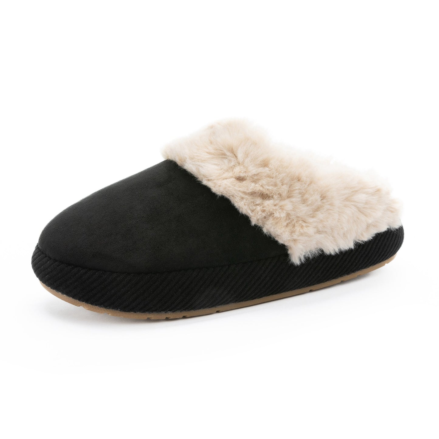 Chantomoo Slippers for Women and Men Memory Foam Slippers House Shoes Faux Suede Upper Rubber Sole Faux Fur Lining Warm Comfy Indoor Fuzzy Slippers