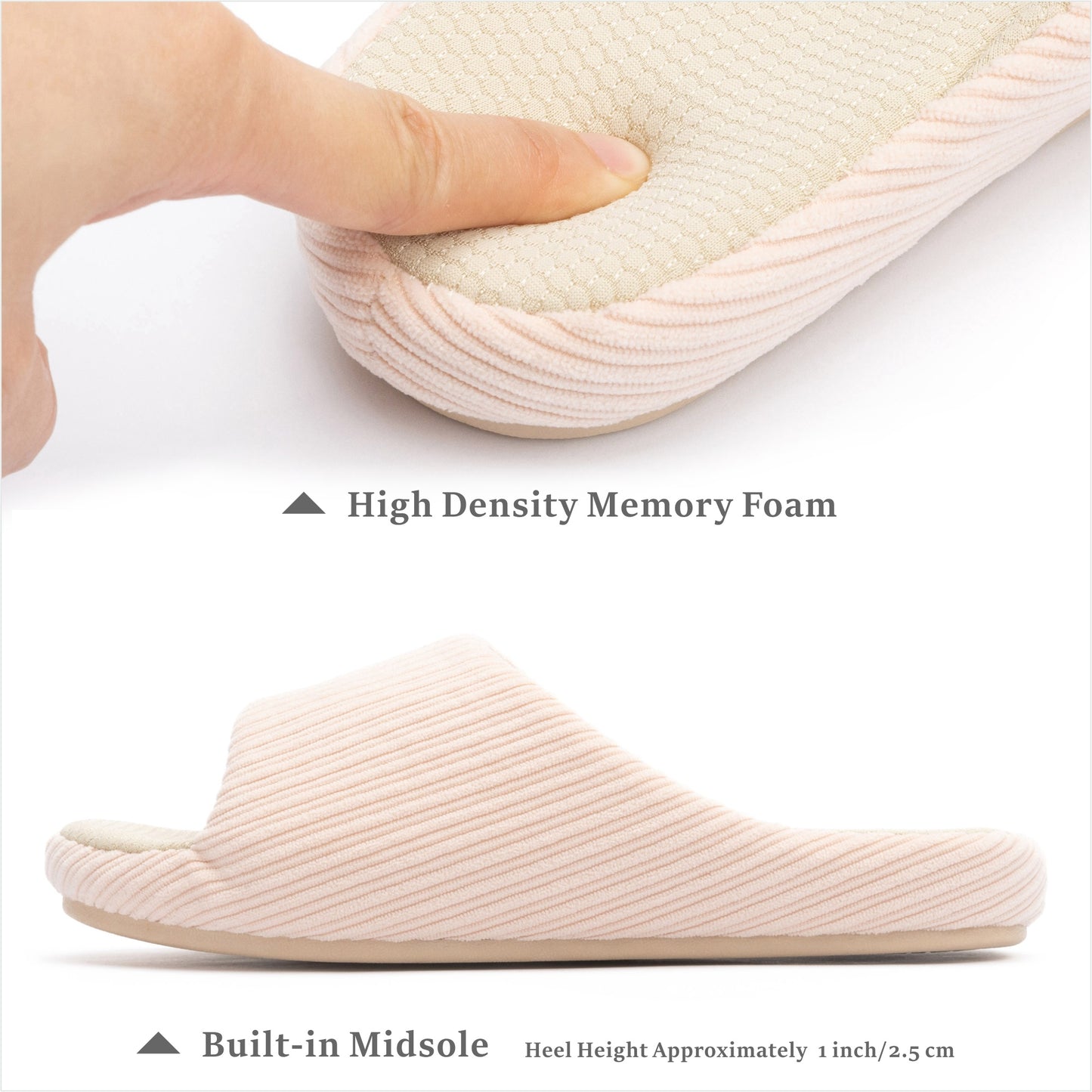 Chantomoo Womens Slipper Memory Foam Slippers Comfy House Slippers Rubber Sole Bedroom Cozy Indoor Outdoor Home Slipper Slides