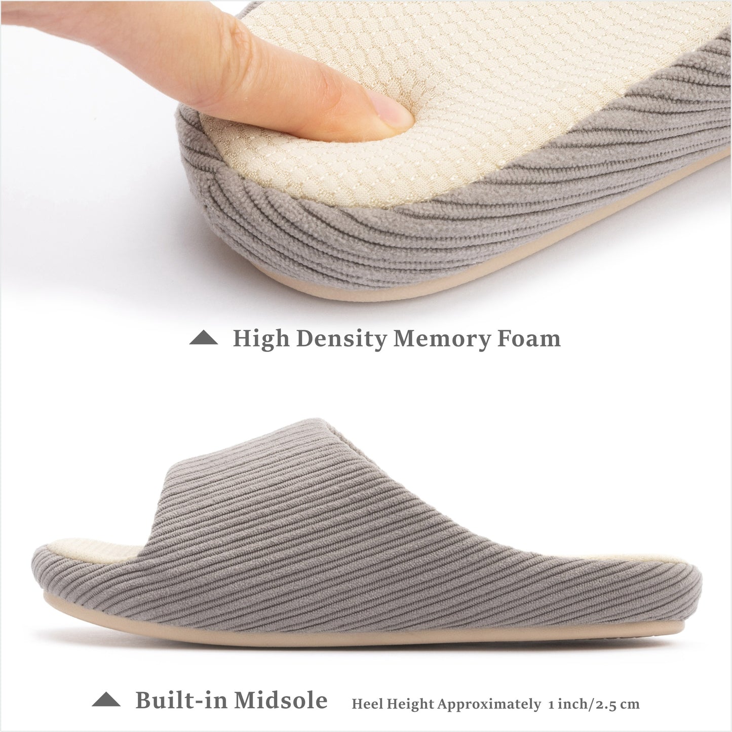 Chantomoo Womens Slipper Memory Foam Slippers Comfy House Slippers Rubber Sole Bedroom Cozy Indoor Outdoor Home Slipper Slides