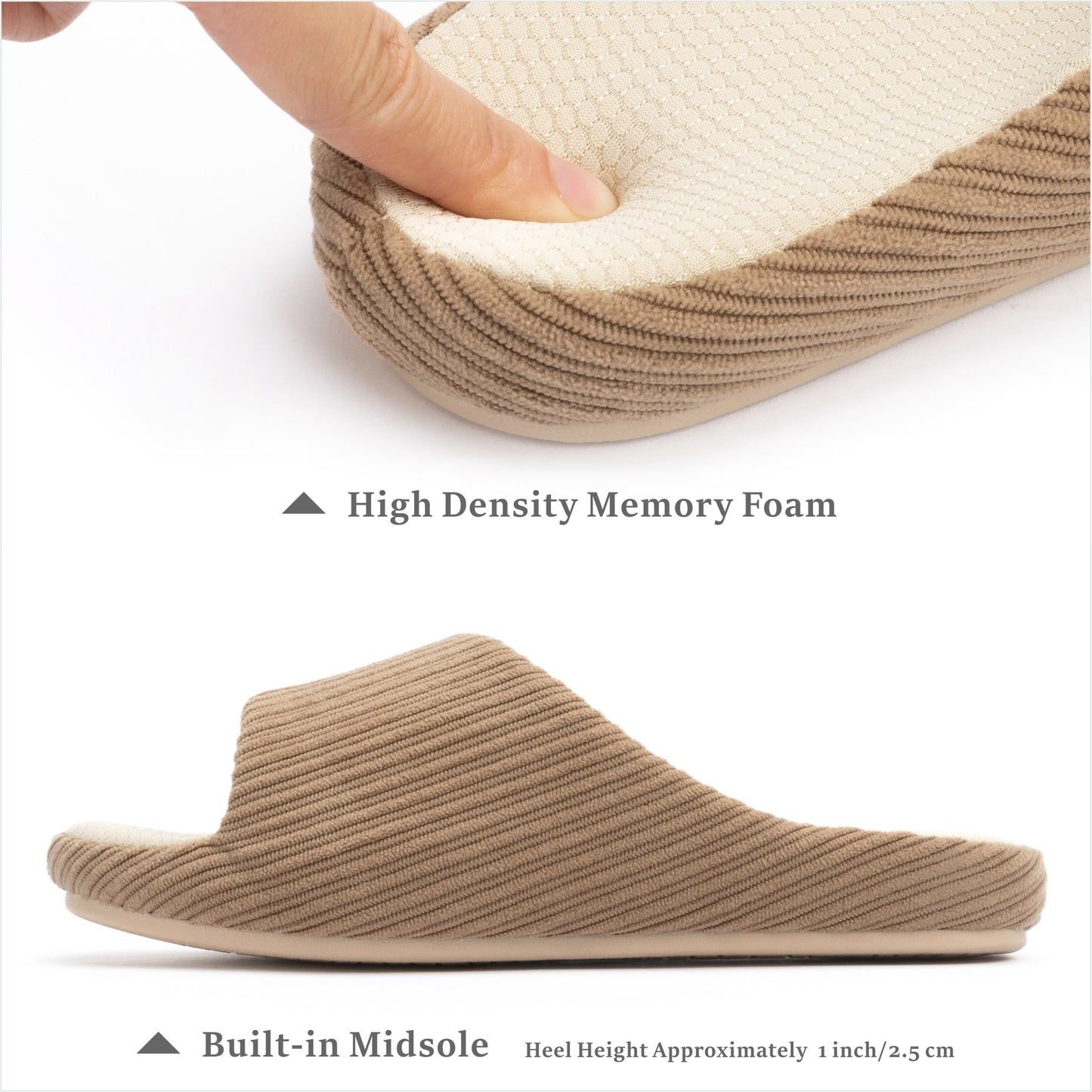 Chantomoo Womens Slipper Memory Foam Slippers Comfy House Slippers Rubber Sole Bedroom Cozy Indoor Outdoor Home Slipper Slides