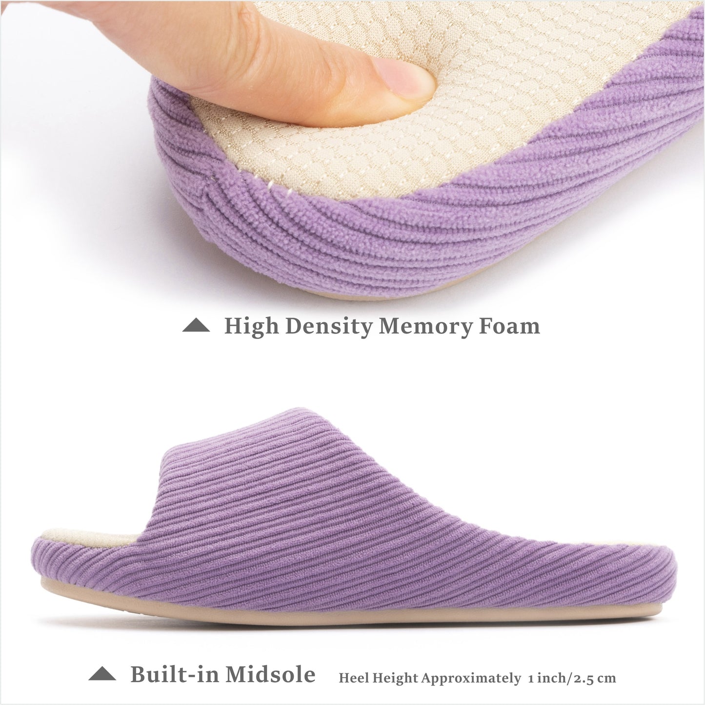 Chantomoo Womens Slipper Memory Foam Slippers Comfy House Slippers Rubber Sole Bedroom Cozy Indoor Outdoor Home Slipper Slides