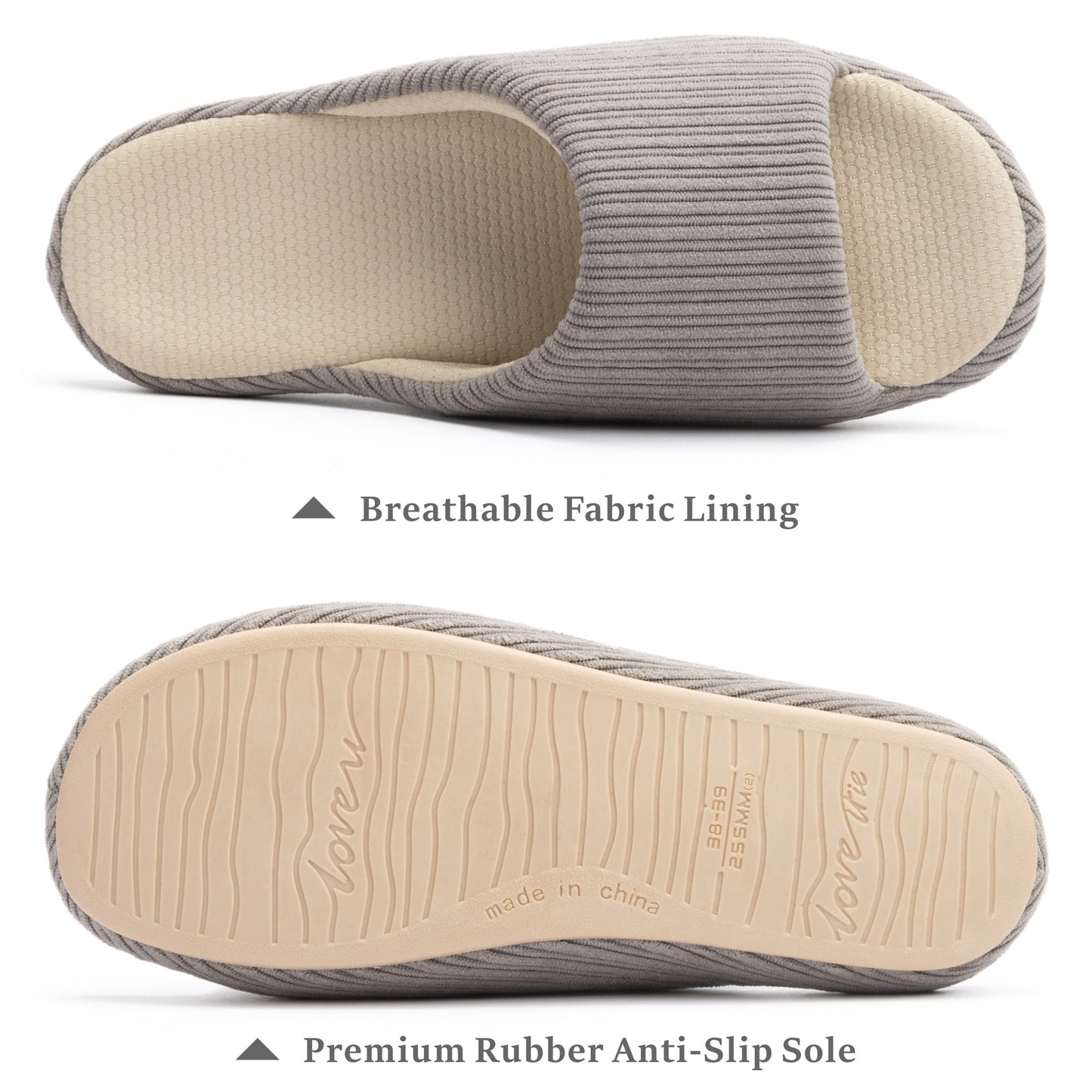 Chantomoo Womens Slipper Memory Foam Slippers Comfy House Slippers Rubber Sole Bedroom Cozy Indoor Outdoor Home Slipper Slides