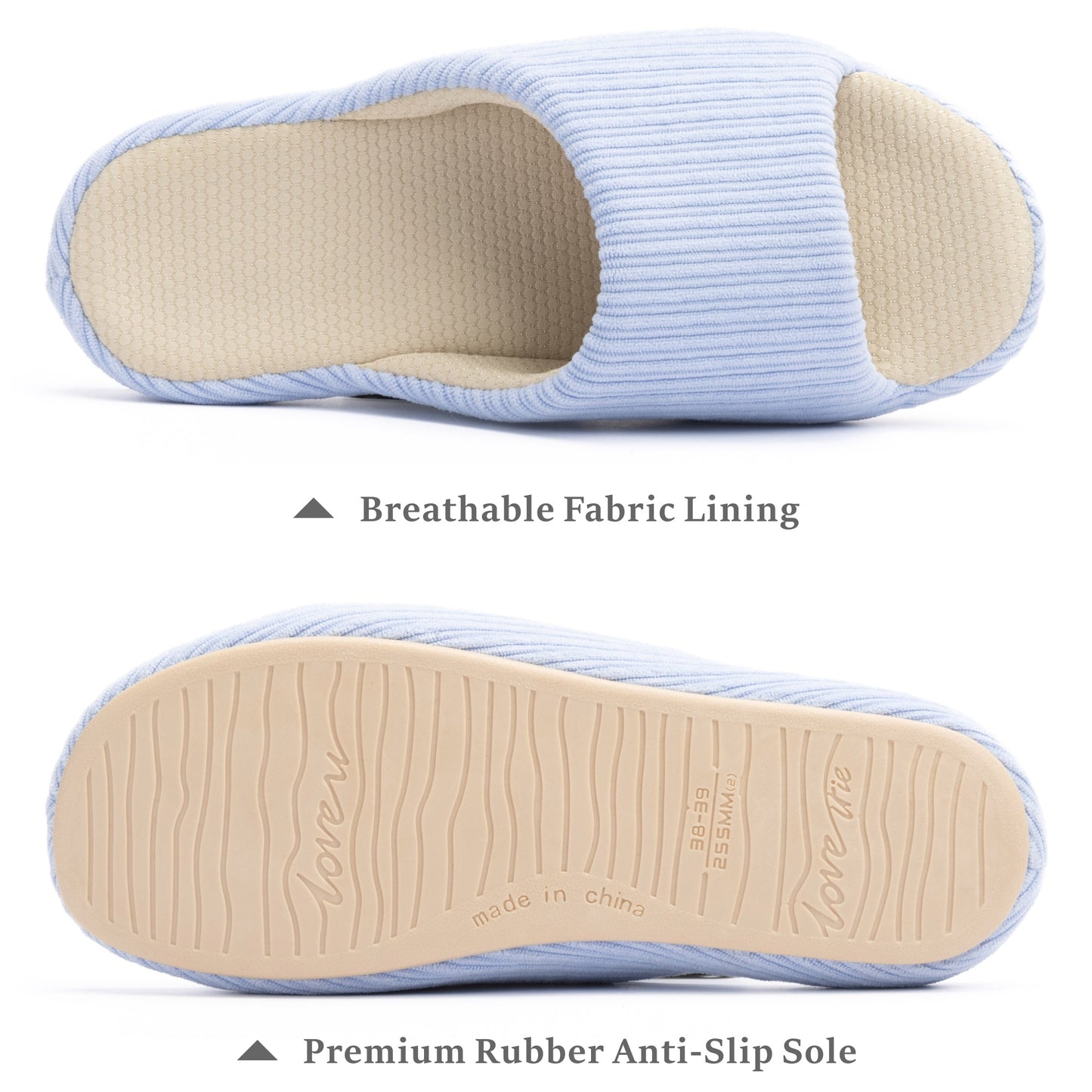 Chantomoo Womens Slipper Memory Foam Slippers Comfy House Slippers Rubber Sole Bedroom Cozy Indoor Outdoor Home Slipper Slides