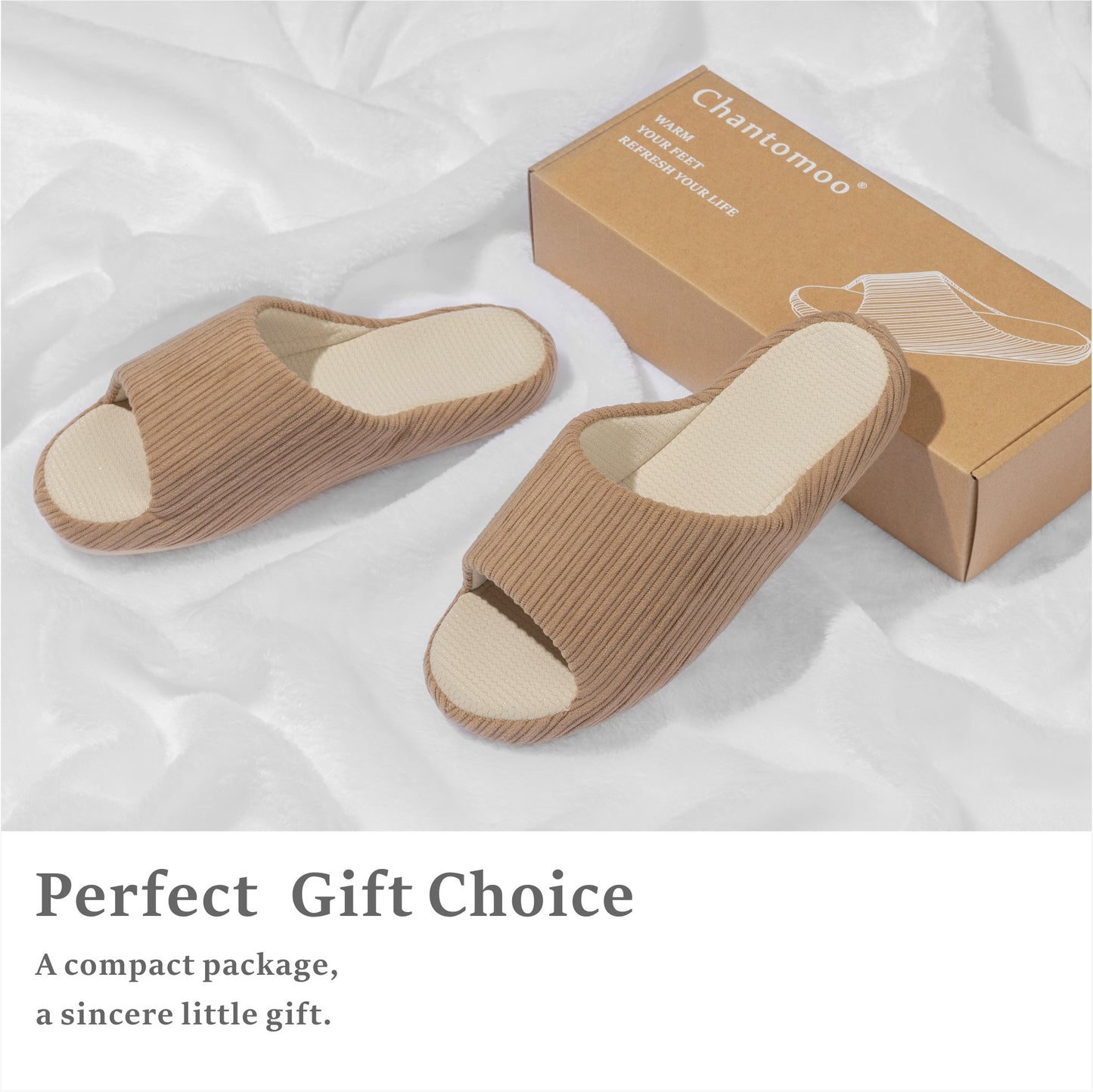 Chantomoo Womens Slipper Memory Foam Slippers Comfy House Slippers Rubber Sole Bedroom Cozy Indoor Outdoor Home Slipper Slides