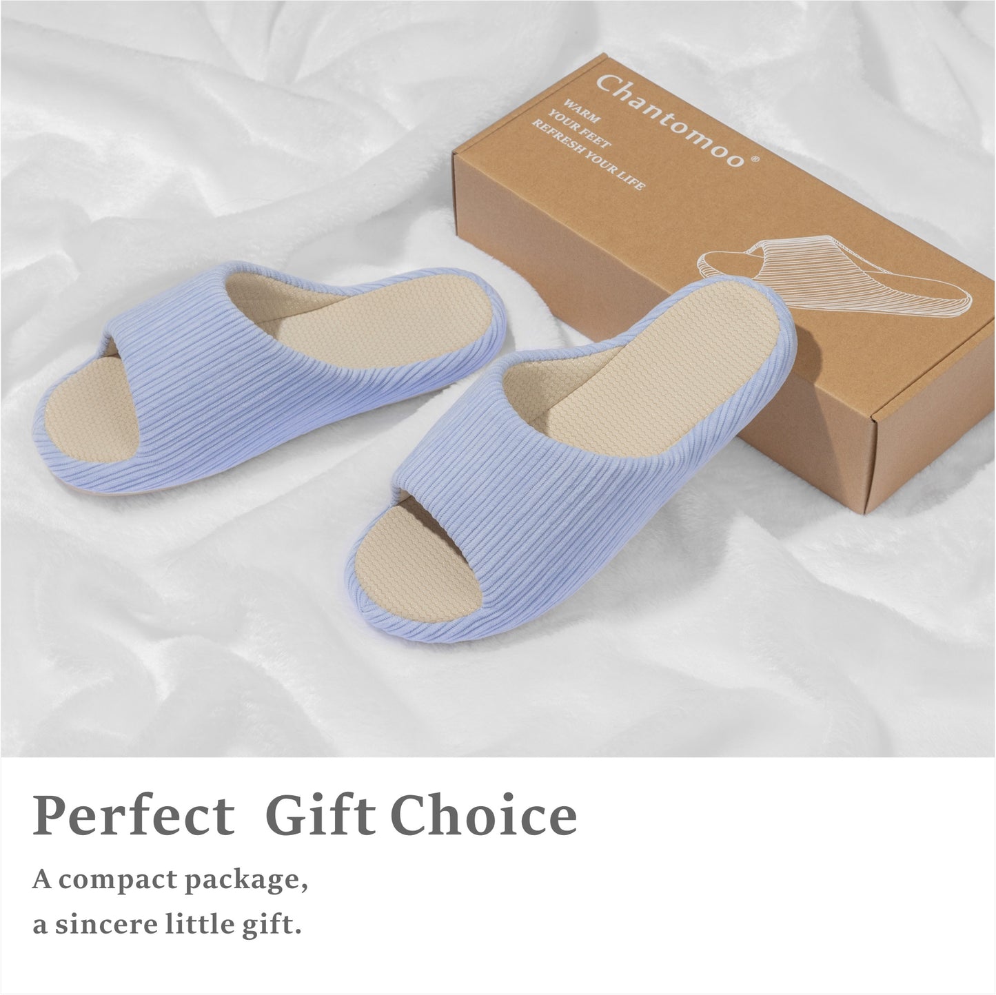 Chantomoo Womens Slipper Memory Foam Slippers Comfy House Slippers Rubber Sole Bedroom Cozy Indoor Outdoor Home Slipper Slides