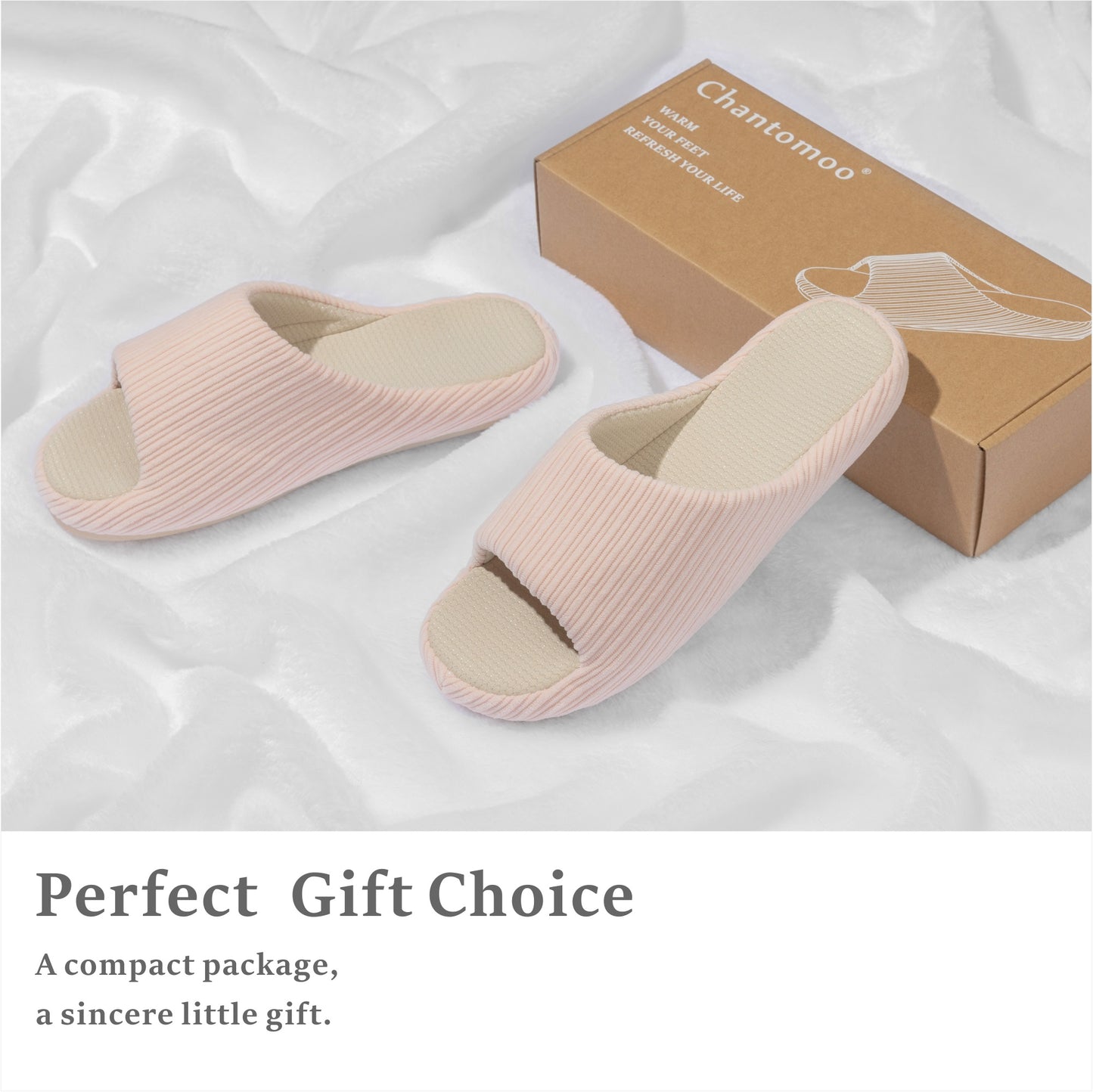 Chantomoo Womens Slipper Memory Foam Slippers Comfy House Slippers Rubber Sole Bedroom Cozy Indoor Outdoor Home Slipper Slides