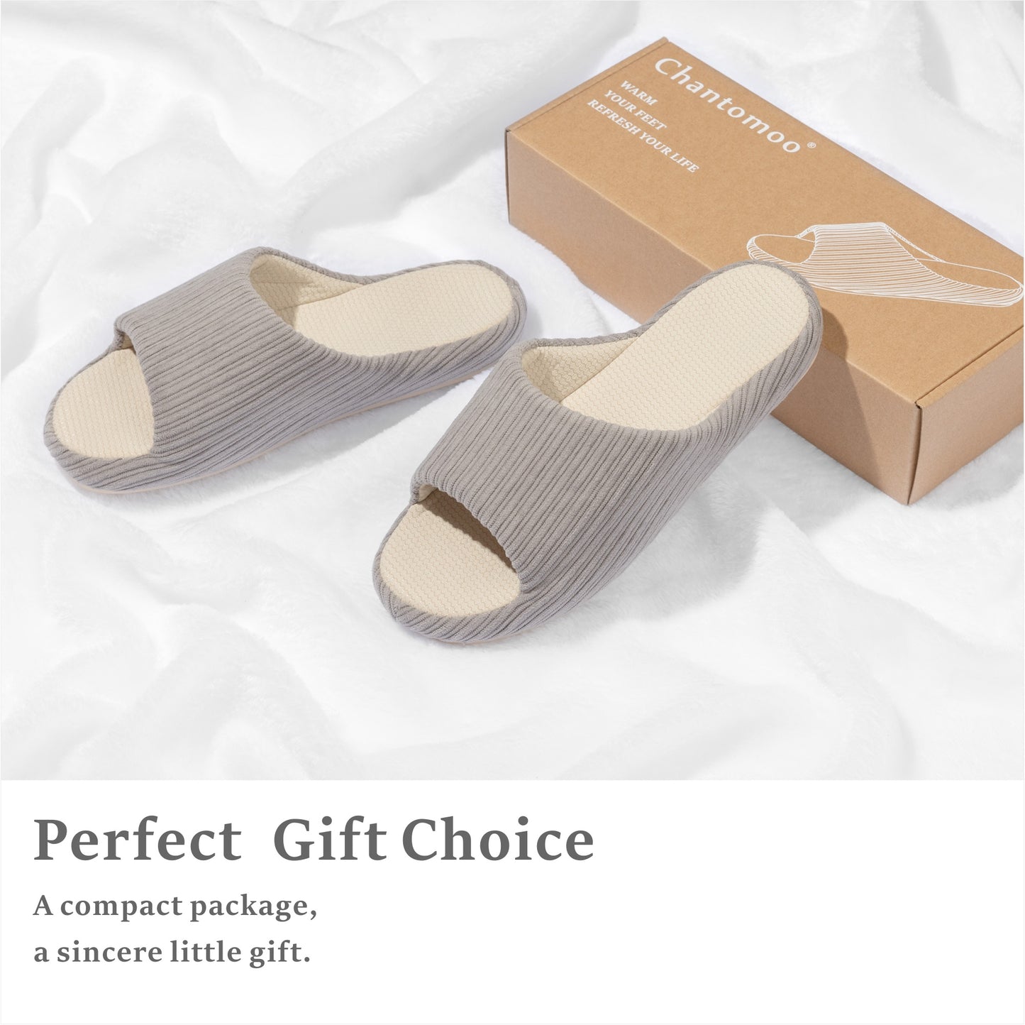 Chantomoo Womens Slipper Memory Foam Slippers Comfy House Slippers Rubber Sole Bedroom Cozy Indoor Outdoor Home Slipper Slides