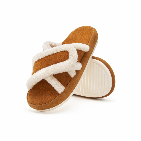 Pantuflas ajustables de punta abierta Meadow Fuzz