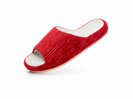 Pantuflas Scallop de suela suave rojo chile