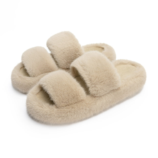 Hush Furry Indoor Open Toe Slippers