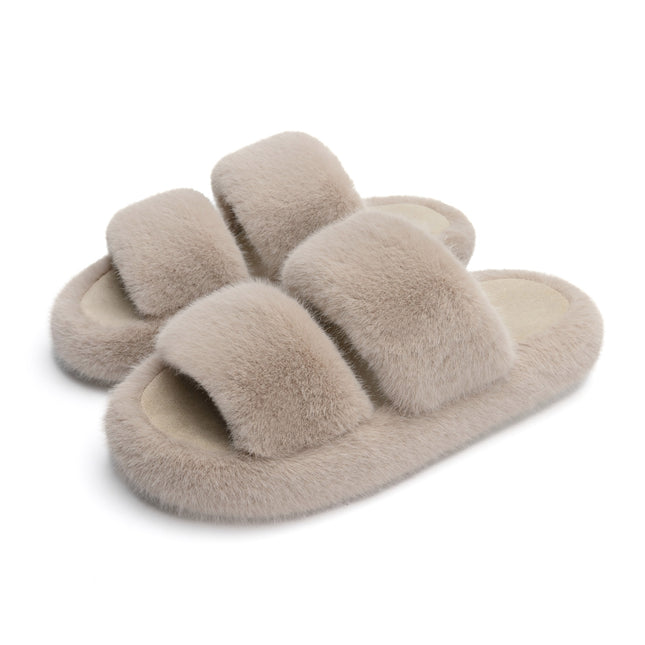 Hush Furry Indoor Open Toe Slippers