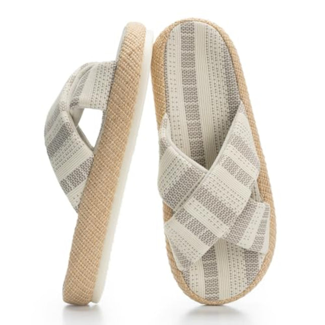 Coastal EcoWeave Serenity Cross-Strap Slippers