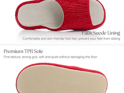 Pantuflas Scallop de suela suave rojo chile