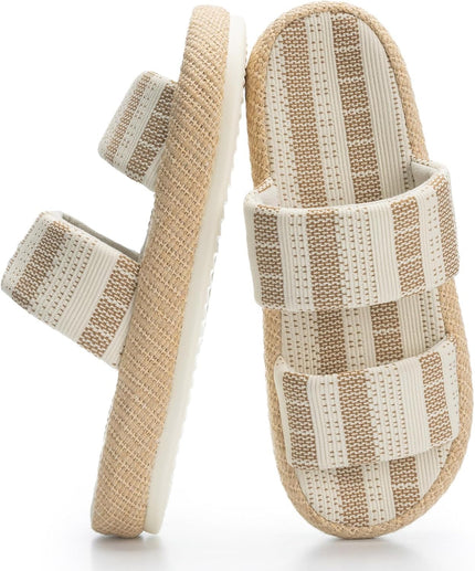 Pantuflas Boardwalk de dos tiras abiertas con tejido natural