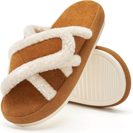 Leisure Fuzz Adjustable Open-Toe Fuzzy Slippers