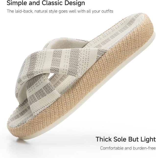Coastal EcoWeave Serenity Cross-Strap Slippers