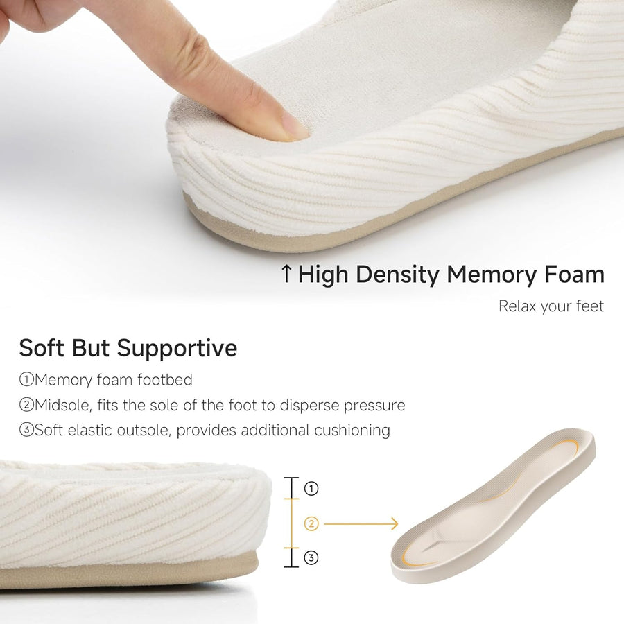 Scallop - Silk White Soft Sole Slippers