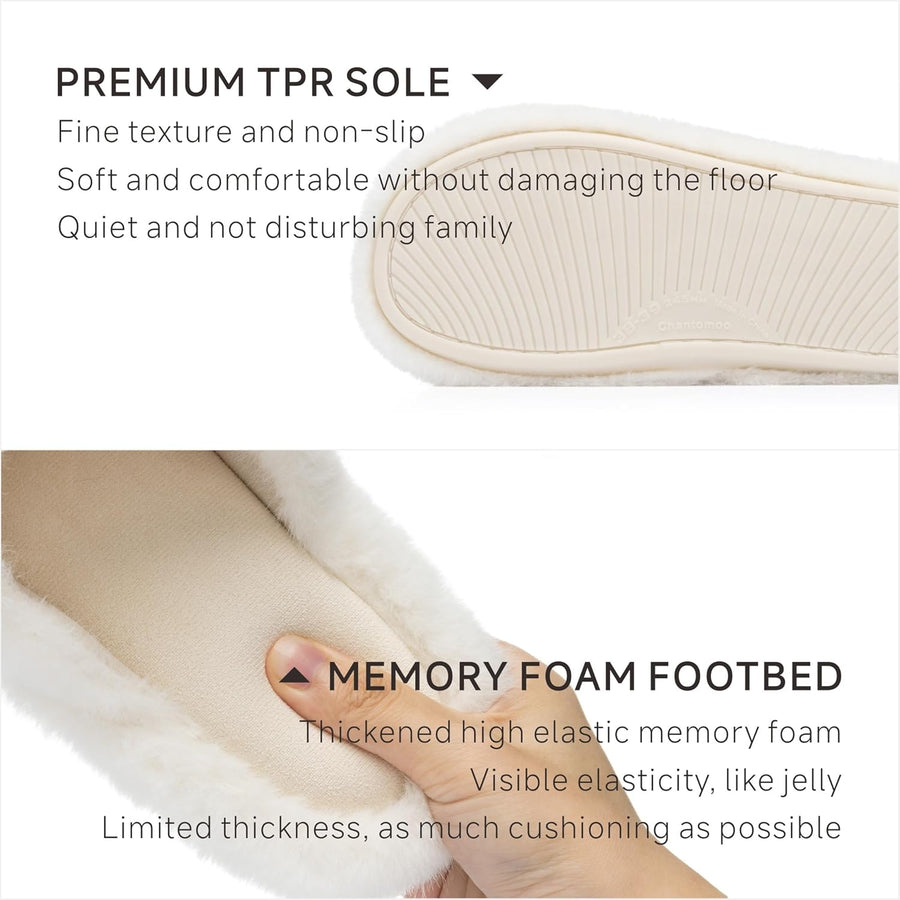 Pluizige antislip-pantoffels voor thuis