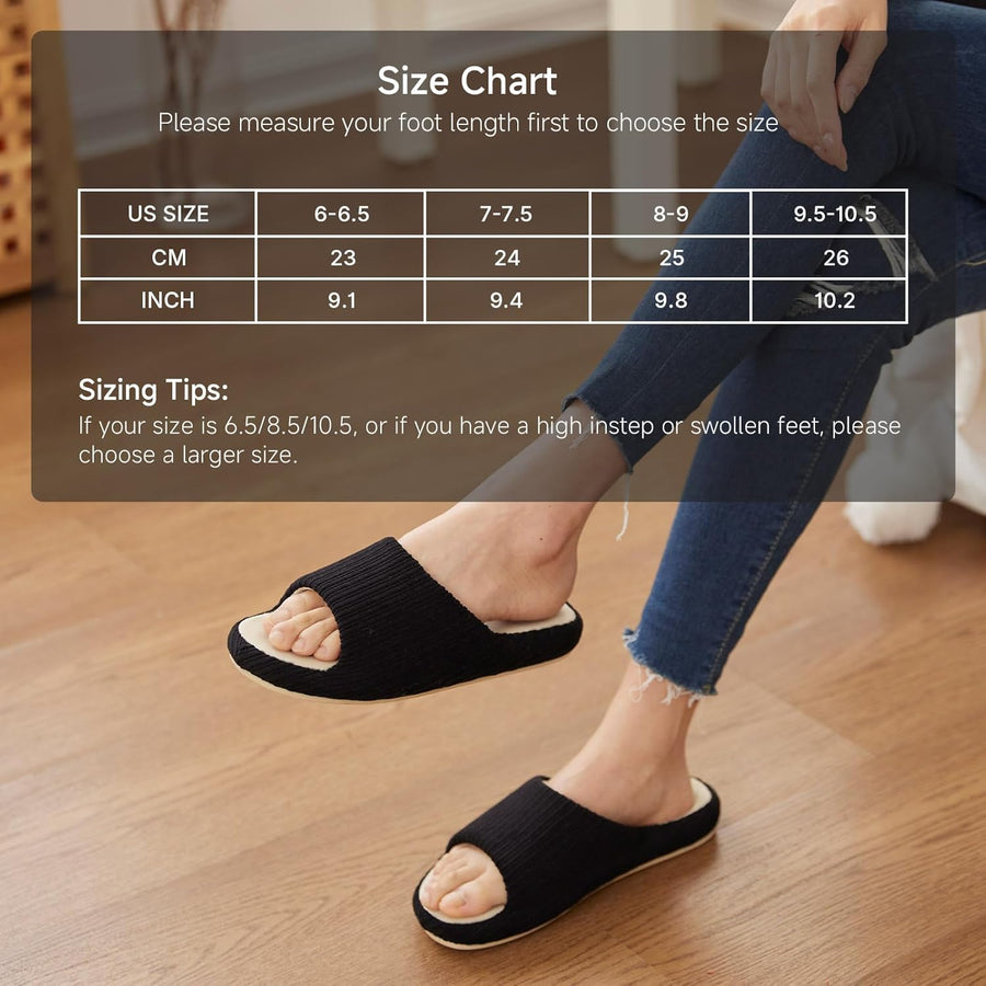 Scallop - Mica Black-pantoffels met zachte zool