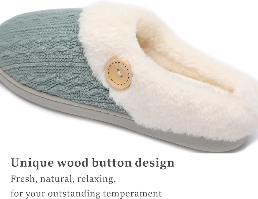 BUTTON  Warm Scuff Slippers