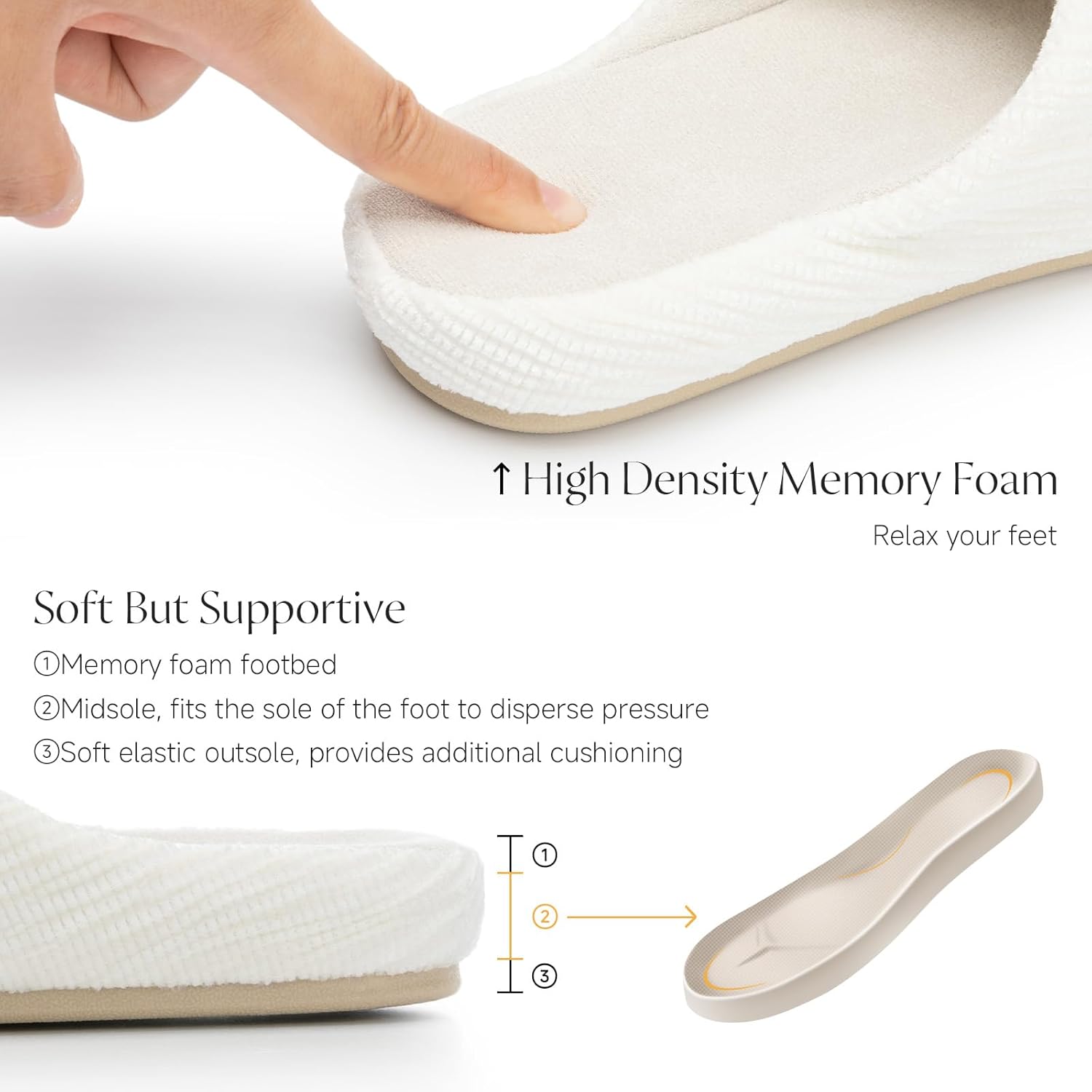 Scallop - Matte Pearl White Soft Sole Slippers