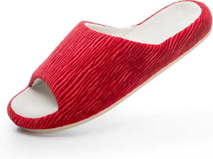 Pantuflas Scallop de suela suave rojo chile