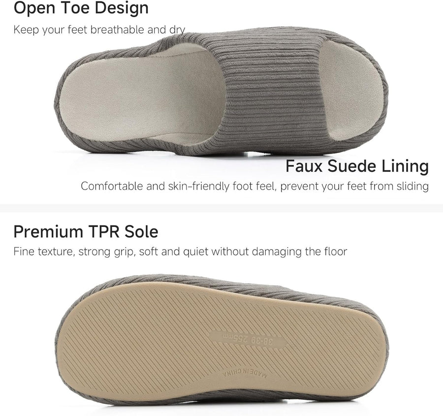 Scallop - Pantuflas gris nube de suela suave