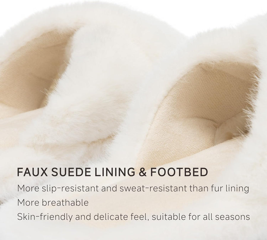 Pluizige antislip-pantoffels voor thuis