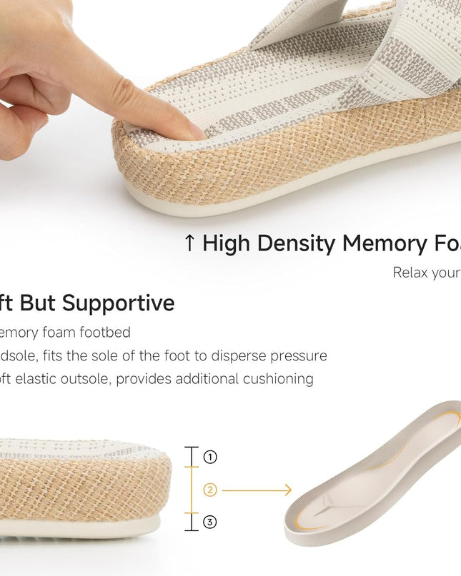 EcoWeave Serenity Cross-Strap Slippers