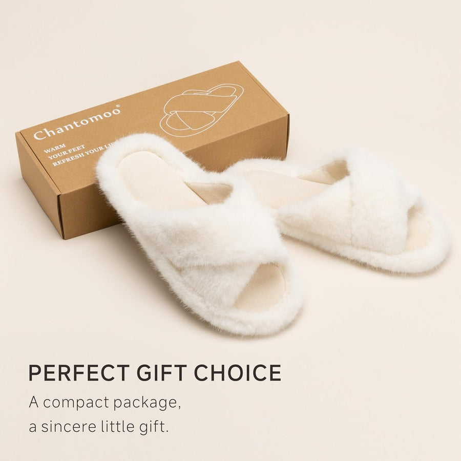 Pluizige antislip-pantoffels voor thuis