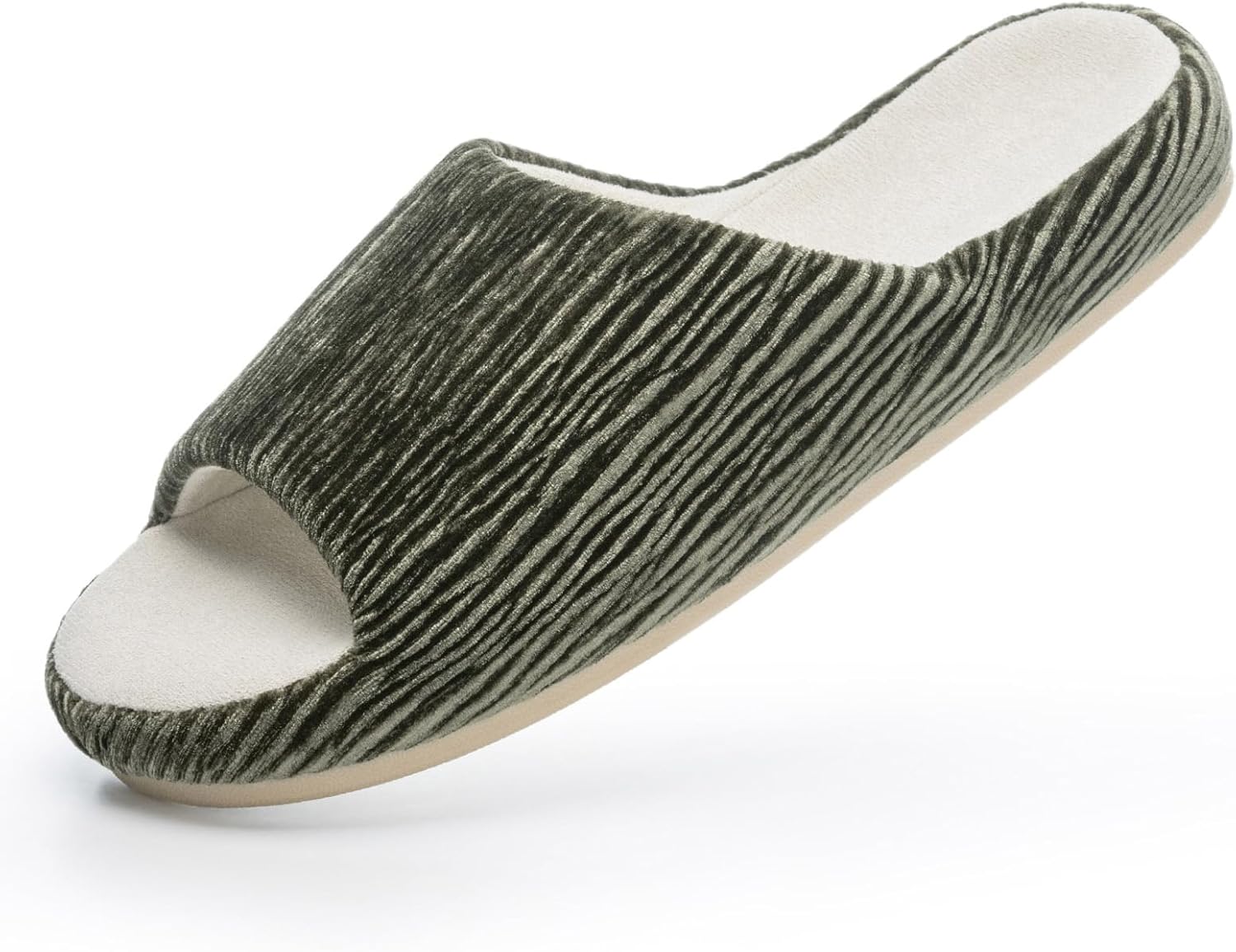 Scallop - Pearlescent Olive-pantoffels met zachte zool