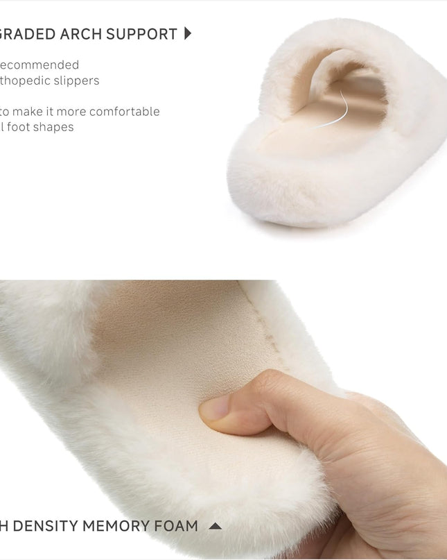 Furry Indoor Open Toe Slippers