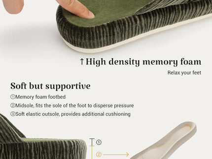 HODY - Champagne Olive Memory Foam-tofflor