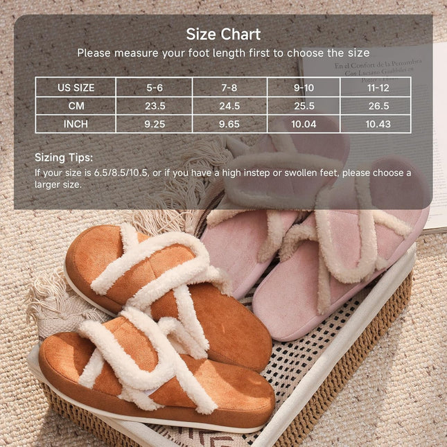 Meadow Fuzz Adjustable Open-Toe Fuzzy Slippers