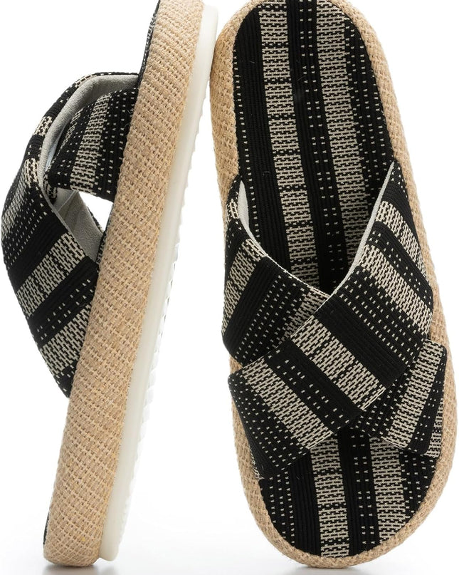 EcoWeave Serenity Cross-Strap Slippers