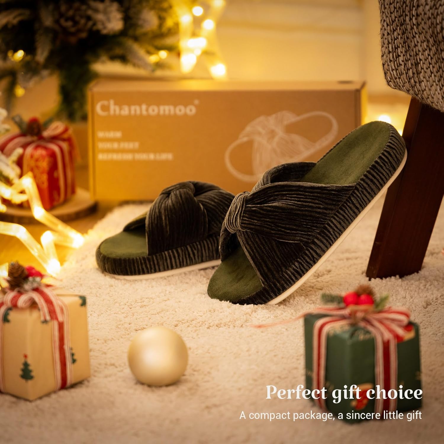 HODY - Champagne Olive Memory Foam Slippers