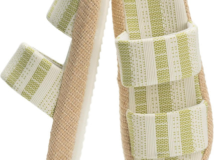 Boardwalk Naturlig Väv Tvåbandiga Tofflor med Öppen Tå