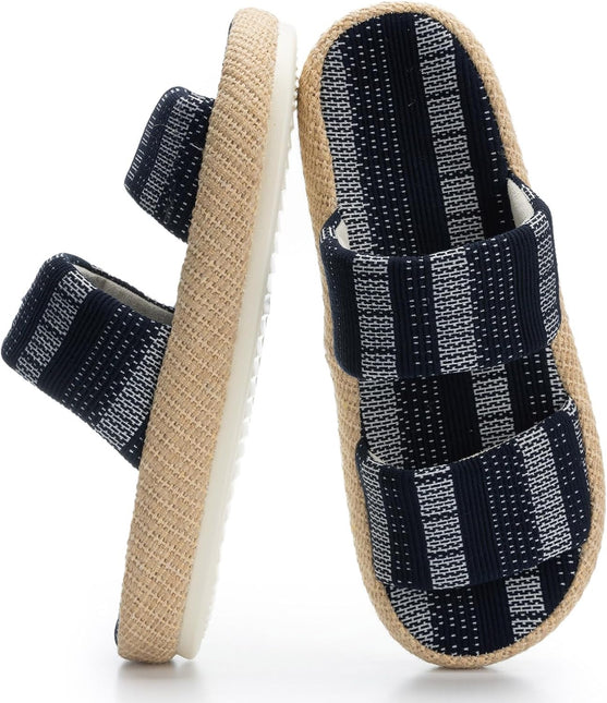 Boardwalk Natural Weave Two-Strap Open-Toe Slippers