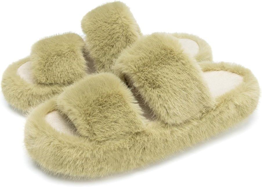 Hush Furry Indoor Open Toe Slippers