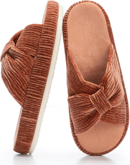 Chaussons à mémoire de forme HODY - Nœud en velours Samoa