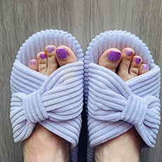 Customer wearing Chantomoo slippers