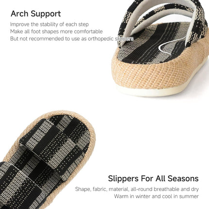 Natural Weave Two-Strap Open-Toe Slippers