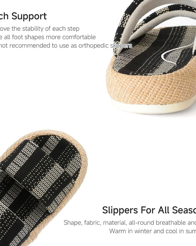 Natural Weave Two-Strap Open-Toe Slippers