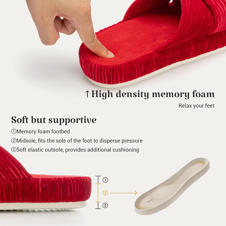 HODY - Pantofole in memory foam color carminio