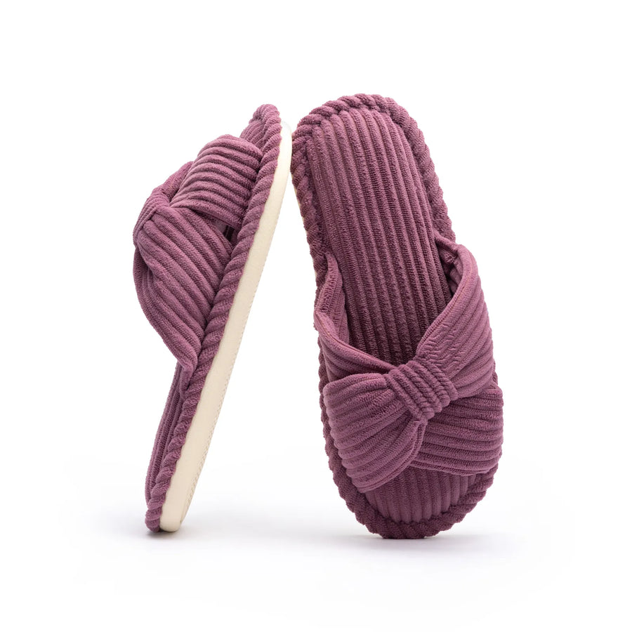 BOWDY Cordpantoffeln mit Schleife