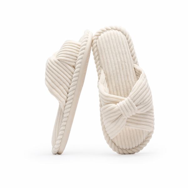 Pantuflas BOWDY de pana con lazo